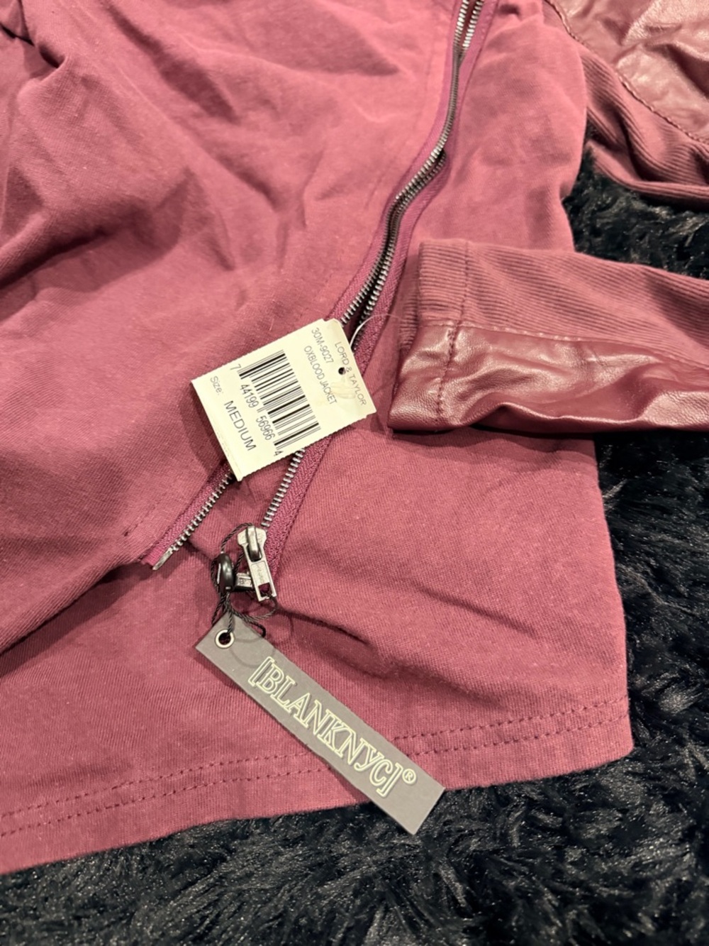 Asymmetrical Maroon Women’s Jacket - Picture 3 of 3